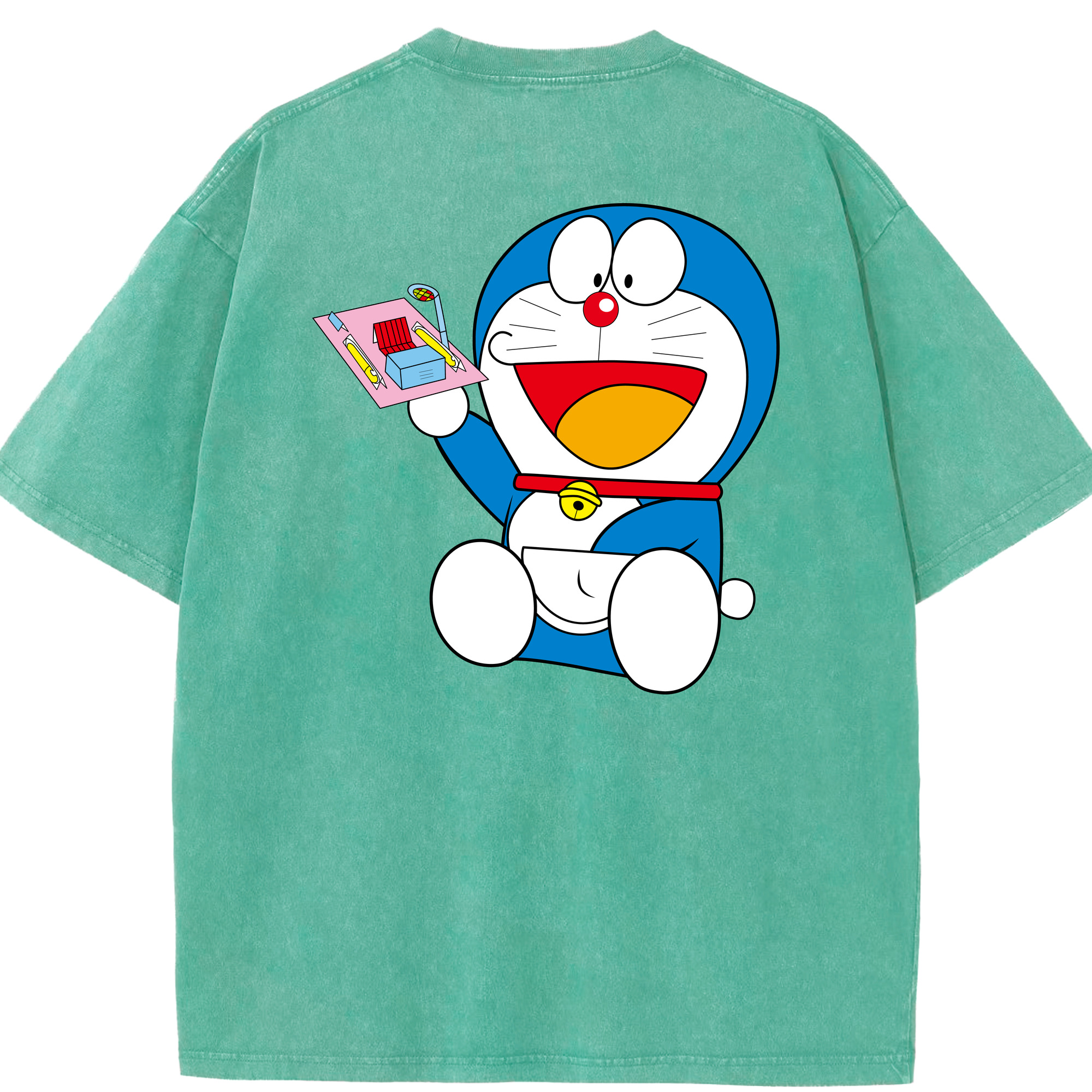 （画像用） ドラえもん Doraemon 綿100% ヴィンテージ風 半袖Tシャツ（背面プリント）